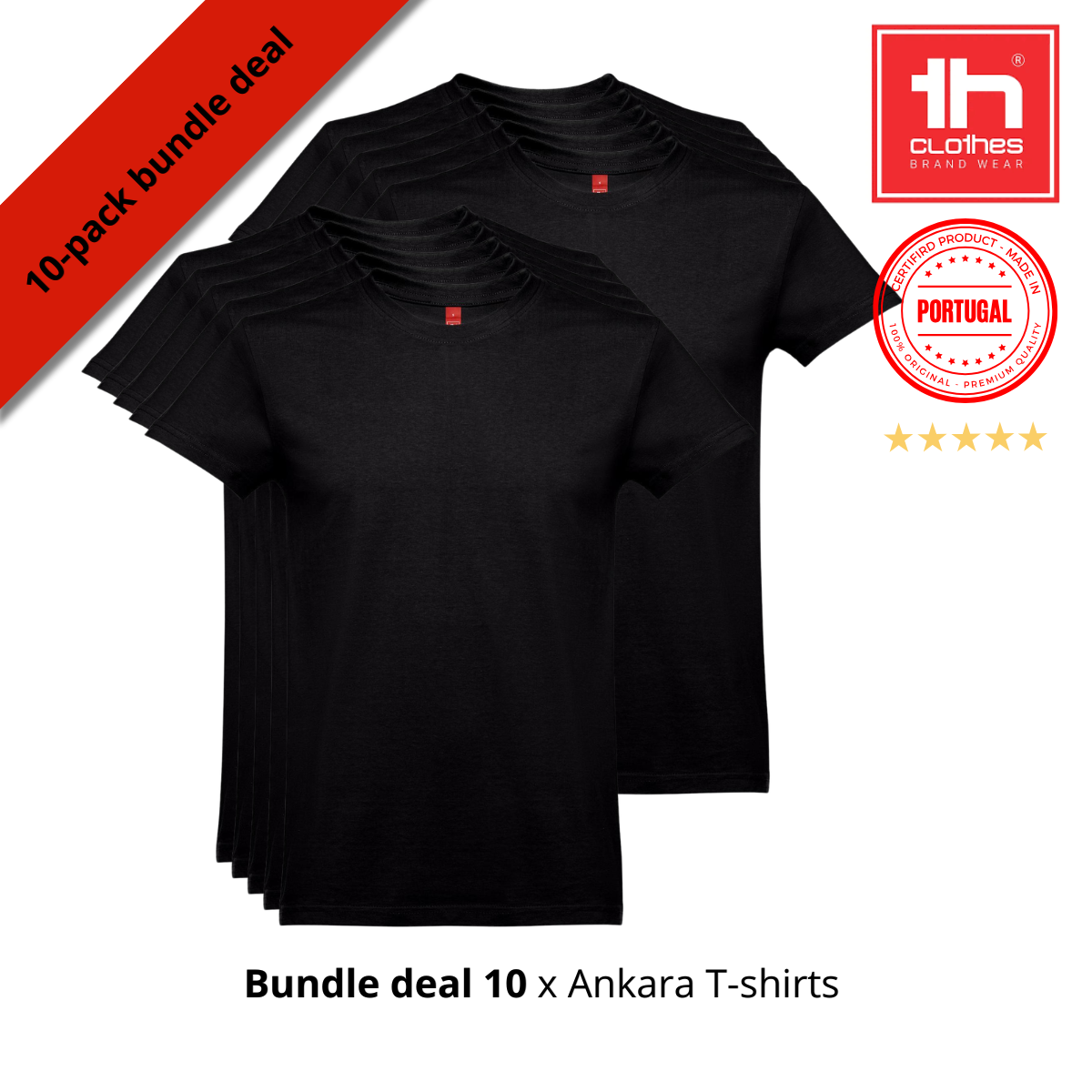 Th Clothes Tshirt Ankara 10 packs black