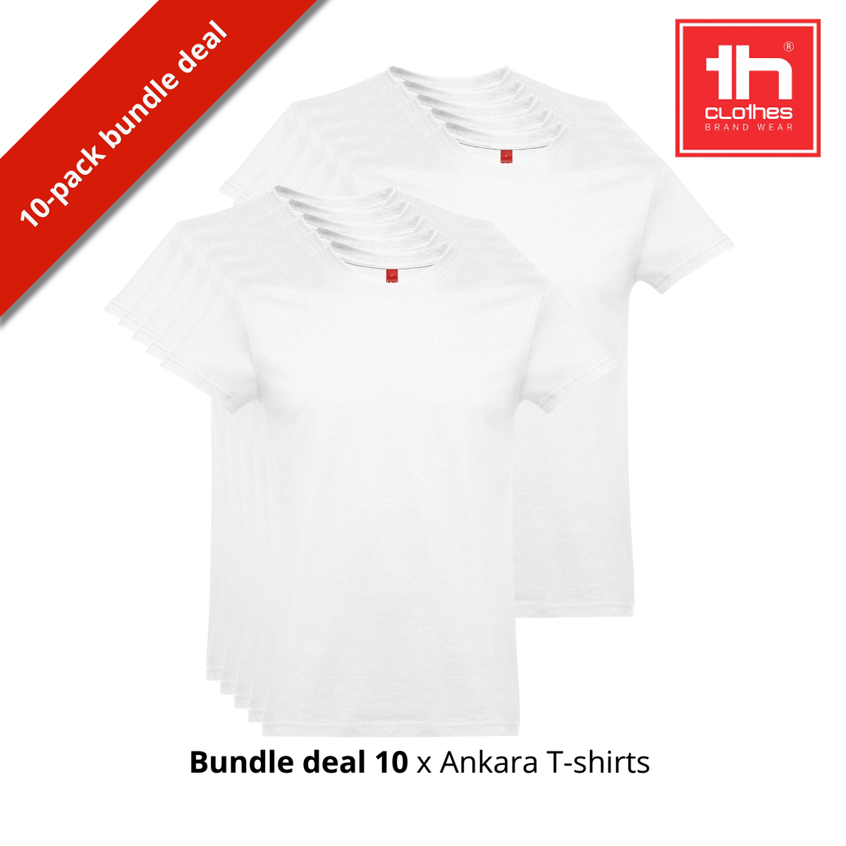 Th Clothes Tshirt Ankara 10 pack kleur White