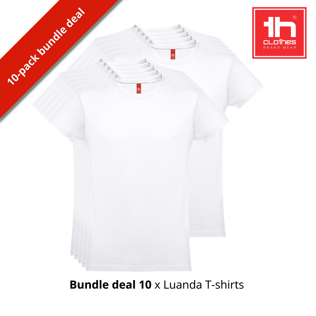 Th Clothes Tshirt Luanda 10 pack kleur White