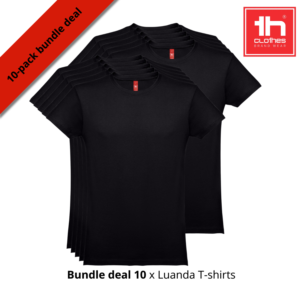 Th Clothes Tshirt Luanda 10 pack kleur Black