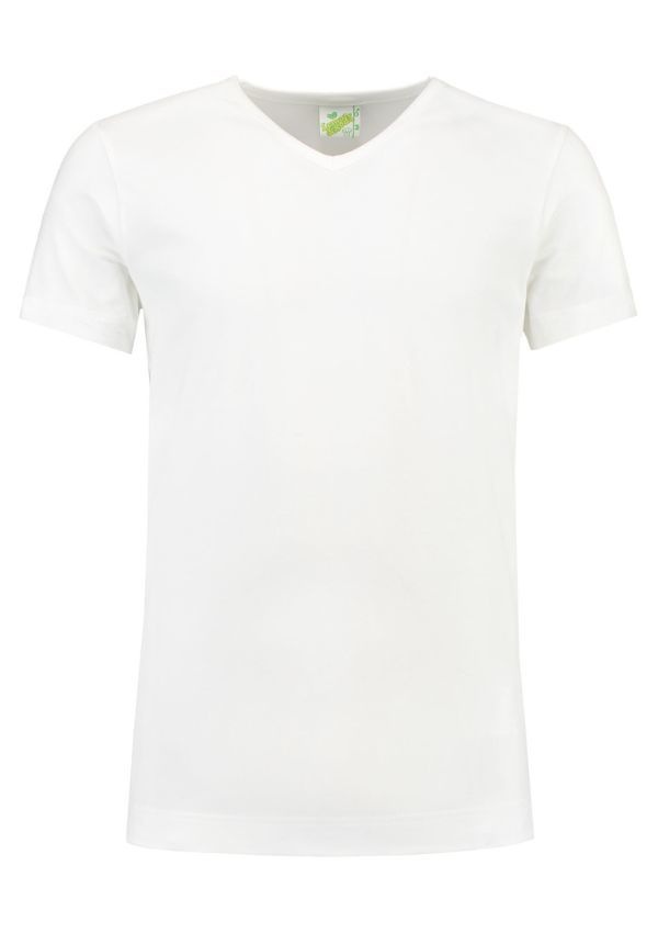 Unisex Cotton Elastane V-neck korte mouwen