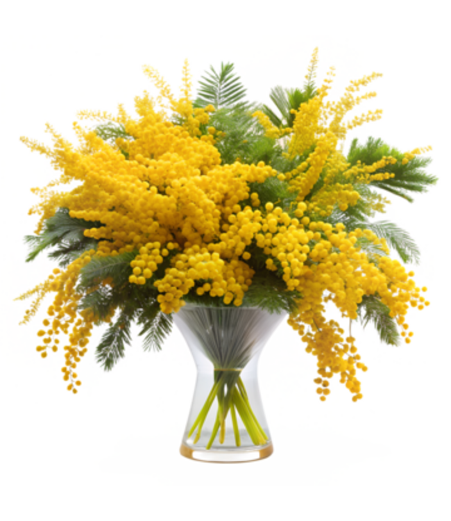 Frische Mimose Acacia Mirandol | Länge 55 Zentimeter | Pro Bund von 350 Gramm zu bestellen