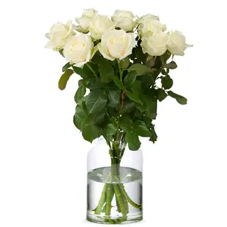 Florimo Fresh Flowers Fresh white roses - HOT DEAL - Length ± 60 centimeters - Per 10 pieces