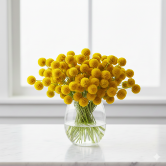 Florimo Fresh Flowers Verse naturel gele craspedia's | Lengte 65 centimeter | Per 20 stuks