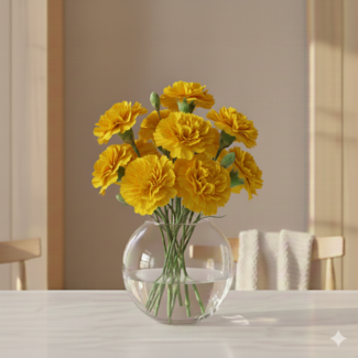 Florimo Fresh Flowers Gelbe Dianthus oder Nelken | Länge 70 Zentimeter | Dianthus Splendor | Pro 20 frische Blumen