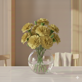 Florimo Fresh Flowers Mosterdgelbe Dianthus oder Nelken | Länge 70 Zentimeter | Dianthus Mustard | Pro 20 frische Blumen