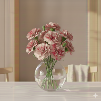 Florimo Fresh Flowers Weiß-rosa Dianthus oder Nelken | Länge 70 Zentimeter | Dianthus Yukari Cherry | Pro 20 frische Blumen