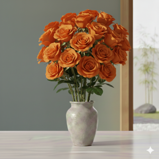 Florimo Fresh Flowers Frische orange Rosen – ANGEBOTSSCHLAGER – Länge ± 60 Zentimeter – Pro 10 Stück