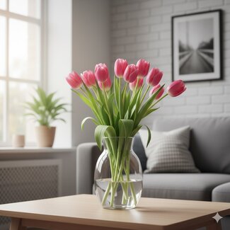 Florimo Fresh Flowers Frische Rosa Tulpen | Tulipa | Länge ± 40 Zentimeter | Pro 10 Stück