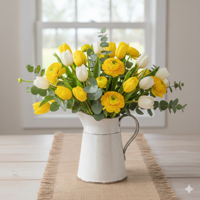 Frischepaket "Frohe Ostern" | Länge ± 40 Zentimeter | DIY-Strauß mit 40 frischen Blumen