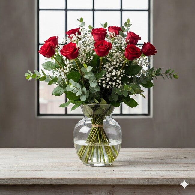 Verspakket "I Love You" | Lengte ± 70 centimeter | DIY boeket met 25 verse bloemen