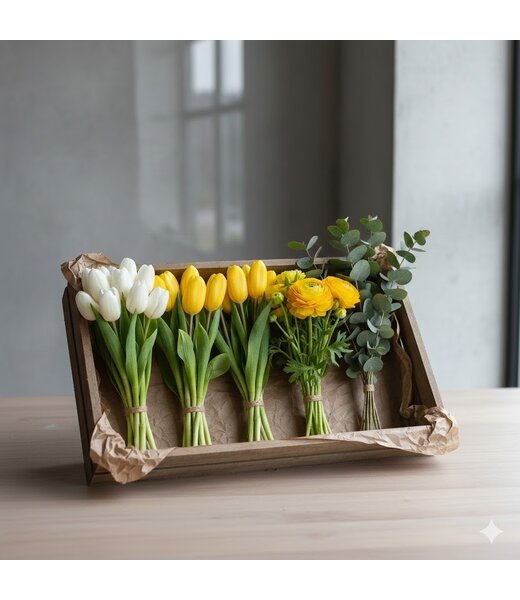 Florimo Fresh Flowers Fresh pack "Happy Easter" | Length ± 40 centimeters | DIY bouquet