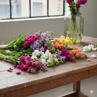 Florimo Fresh Flowers Fresh pack "Stocks Mix" | Length ± 65 centimeters | DIY bouquet