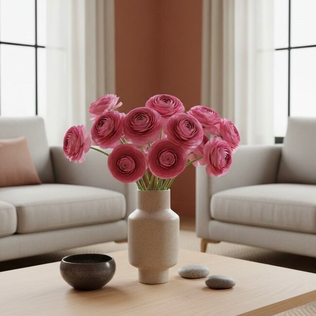 Verse Roze Ranonkels | Lengte 40 centimeter | 10 takken | Per 10 takken te bestellen