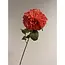 Luxe Zijden Dahlia Roze-Oranje | Realistische Kunstbloem | 90 cm hoog | Per stuk