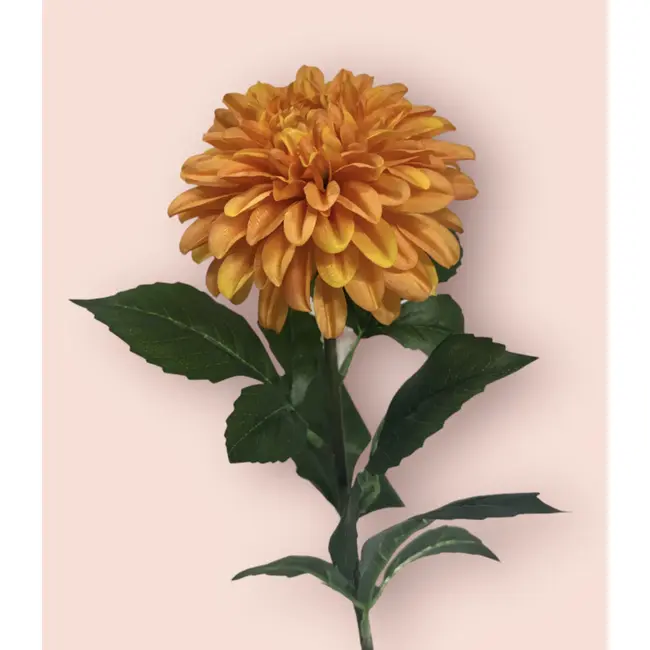 Luxury Silk Dahlia Orange | Realistic Artificial Flower | 70 cm tall | Available per piece