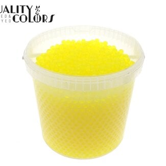 Hydrogelparels in Herbruikbare Emmer | Kleur: Geel | Diameter 2.5 - 3 millimeter | Inhoud 10 liter | Per emmer