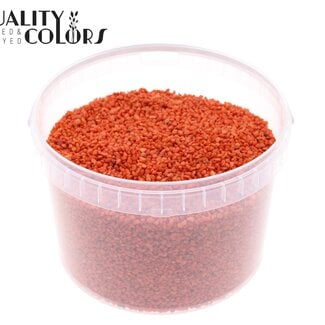 Fijne Steentjes in Herbruikbare Emmer | Kleur: Terracotta | Diameter 4 - 6 millimeter | Inhoud 3 liter | Per emmer