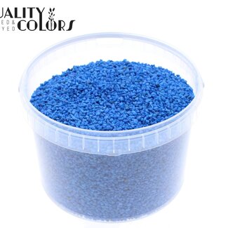 QC Fijne Steentjes in Herbruikbare Emmer | Kleur: Blauw | Diameter 4 - 6 millimeter | Inhoud 3 liter | Per emmer