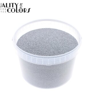 QC Decoratief Zand in Herbruikbare Emmer | Kleur: Zilverkleurig | Diameter 0.1 - 0.5 millimeter | Inhoud 3 liter | Per emmer