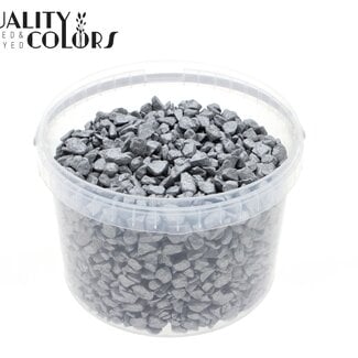 Steentjes in Herbruikbare Emmer | Kleur: Zilverkleurig | Diameter 9 - 13 millimeter | Inhoud 3 liter | Per emmer