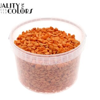 QC Steentjes in Herbruikbare Emmer | Kleur: Oranje | Diameter 9 - 13 millimeter | Inhoud 3 liter | Per emmer