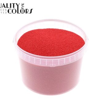 Decoratief Zand in Herbruikbare Emmer | Kleur: Rood | Diameter 0.1 - 0.5 millimeter | Inhoud 3 liter | Per emmer