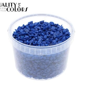 QC Steentjes in Herbruikbare Emmer | Kleur: Blauw | Diameter 9 - 13 millimeter | Inhoud 3 liter | Per emmer