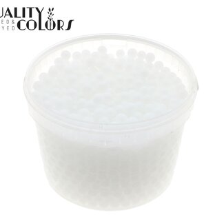 QC Hydrogelparels in Herbruikbare Emmer | Kleur: Wit | Diameter 2.5 - 3 millimeter | Inhoud 3 liter | Per emmer