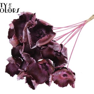 Gedroogde Palm Cup op steel | Kleur: Metallic Roze | Lengte ± 50 centimeter | 10 stelen per bos