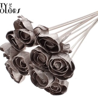 Shola Rozen op stok | Kleur: Champagnekleurig | Shola Dear Holly | Diameter 6 centimeter | Lengte  ± 50 centimeter | 10 bijstekers per bos | Per bos