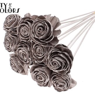 Shola Rozen op stok | Kleur: Champagnekleurig | Shola Beauty Rose | Diameter 6 centimeter | Lengte ± 50 centimeter | 10 bijstekers per bos | Per bos