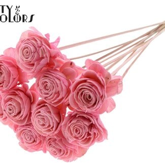Shola Rozen op stok | Kleur: Lichtroze | Shola Beauty Rose | Diameter 6 centimeter | Lengte ± 50 centimeter | 10 bijstekers per bos | Per bos