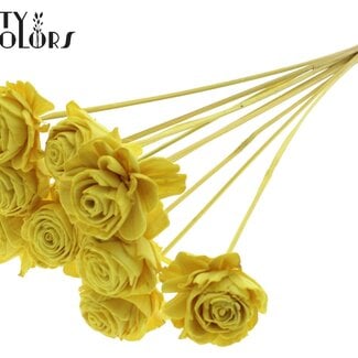 Shola Rozen op stok | Kleur: Geel | Shola Beauty Rose | Diameter 6 centimeter | Lengte ± 50 centimeter | 10 bijstekers per bos | Per bos