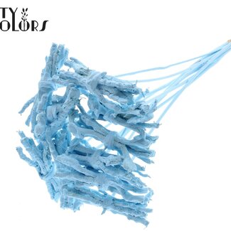QC Decorative Coco Rose Posy on a stick | Colour: Light Blue | Coco Rose Posy Pick | Pick length ± 50 centimetres | 10 picks per bunch