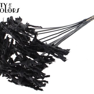 QC Decorative Coco Rose Posy on Stick | Colour: Black | Coco Rose Posy Stick | Stick Length ± 50 centimetres | 10 sticks per bunch