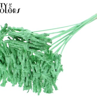QC Decorative Coco Rose Posy on Stick | Colour: Mint Green | Coco Rose Posy Stick | Stick Length ± 50 centimetres | 10 sticks per bunch