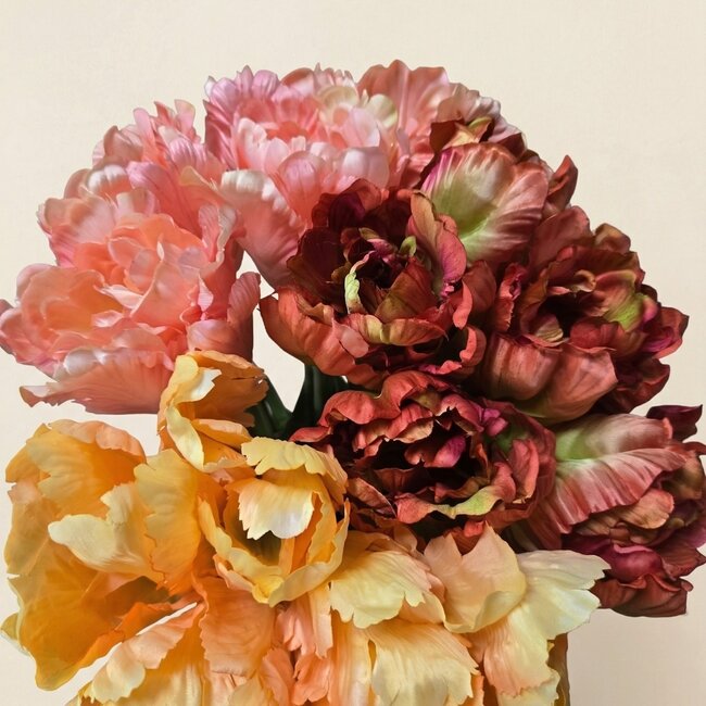 Tulp Kunstbloem | Kleur: Geel | Lengte ± 65 centimeter | 5 stelen per bos | Per bos