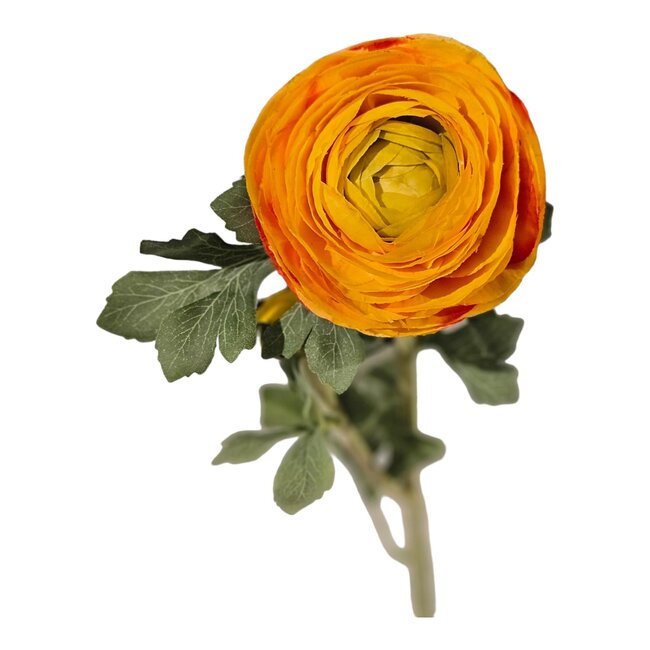 Ranonkel Kunstbloem | Kleur: Oranje | Ranunculus kunstbloemen | Lengte ± 60 centimeter | Per kunstbloem