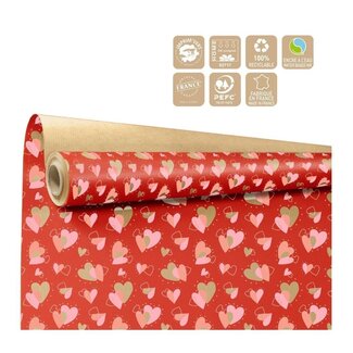 4A Papier op Rol “Flamme” | Kleur: Rood | Breedte 80 centimeter | Lengte 40 meter | Per rol