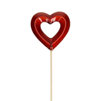 4A Open Heart Pick | Colour: Red | Pick length ± 50 centimeter | Heart diameter 8 centimeter | Per 25 picks
