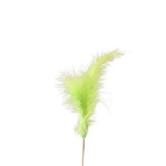 4A Feather Dibber | Colour: Green | Feather length 10 centimeter | Dibber length ± 10 centimeter | Per 24 dibbers