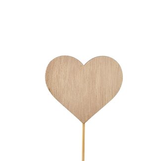 4A Heart pick | Colour: Light brown | Length pick ± 12 centimetre | Diameter heart 6.5 centimetre | Per 24 picks