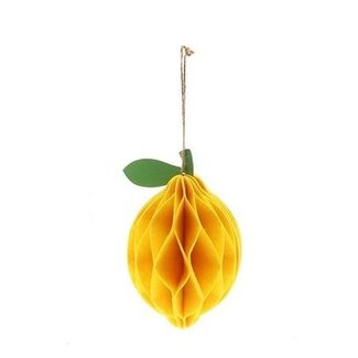4A Lemon Hanging Decoration | Colour: Yellow | Diameter 12 centimetre | Height 20 centimetre | Per 6 hangers
