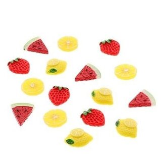 4A Decoration Fruit | Colour: Mixed Colours | Diameter 3 centimetre | Per 16 pieces