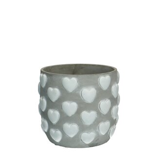 4A Ceramic Flower Pot “Heart” | Colour: Natural White | Diameter 13 centimeter | Height 12.5 centimeter | Per 6 flower pots
