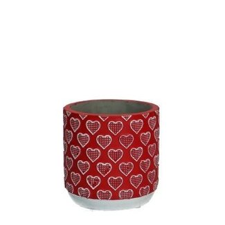 4A Ceramic Plant Pot “Love” | Colour: Red | Diameter 10.5 centimeter | Height 11 centimeter | Per 6 plant pots