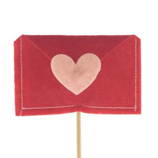 4A Floral pick “Love” | Colour: Red | Length floral pick ± 50 centimeter | Diameter 8 centimeter | Per 25 floral picks