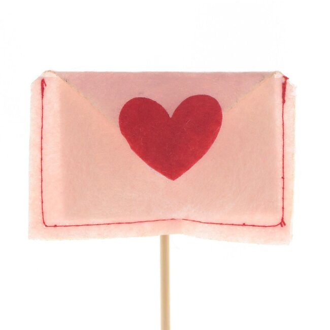 Bijsteker “Love” | Kleur: Roze | Lengte bijsteker ± 50 centimeter | Diameter 8 centimeter | Per 25 bijstekers
