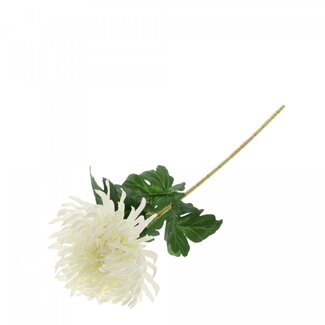 4A Chrysanthemum Kunstbloem | Kleur: Natuurlijk Wit | Lengte ± 74 centimeter | Per 12 kunstbloemen